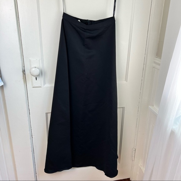 Roberta Bridal Dresses & Skirts - Roberta Black A-Line Event Maxi Skirt Satin Finish Y2K Formal Bridesmaid Prom